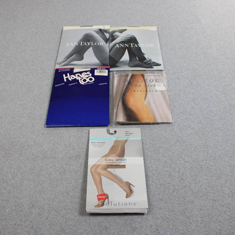 Ann Taylor Hanes Aristoc Pantyhose Womens Small Sheer Control Lot X5 Old Stock
